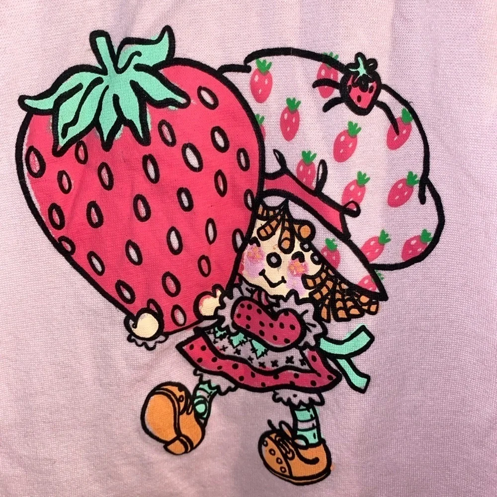 Strawberry Shortcake Pink Cropped Tank Top, Summer, Y2K - Picture 4 of 7